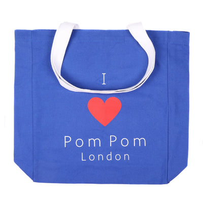 Shopping Tote - I Love Pom Pom London - Dazzling Blue-Pom Pom London