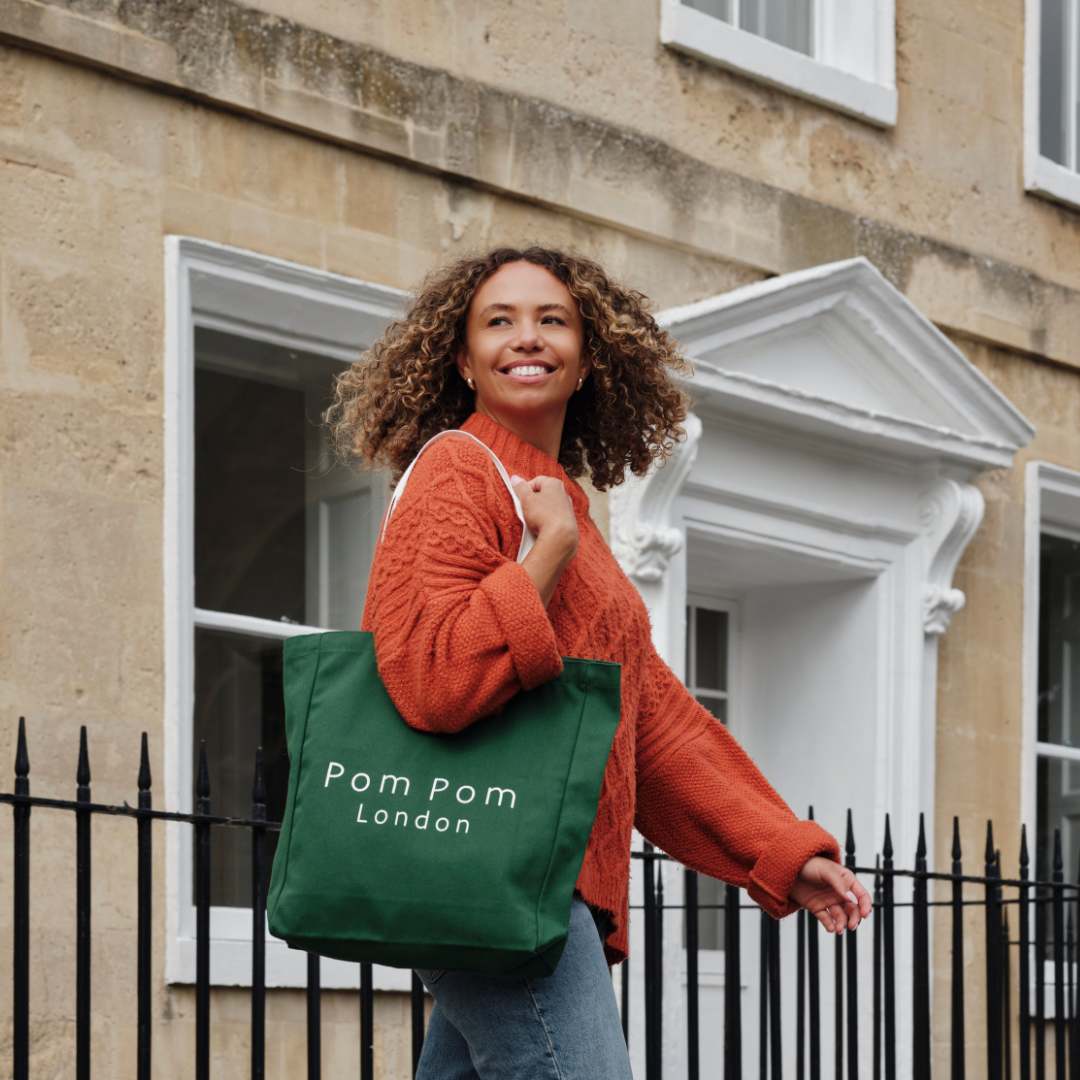 Shopping Tote Madeira Green-Pom Pom London
