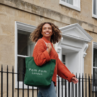 Shopping Tote Madeira Green-Pom Pom London