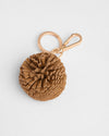 Single Leather Pom Pom Keyring Maple