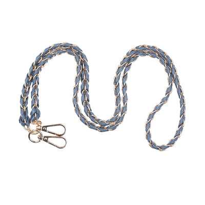 Strap Gold Chain Slate Blue Weave - Pom Pom London