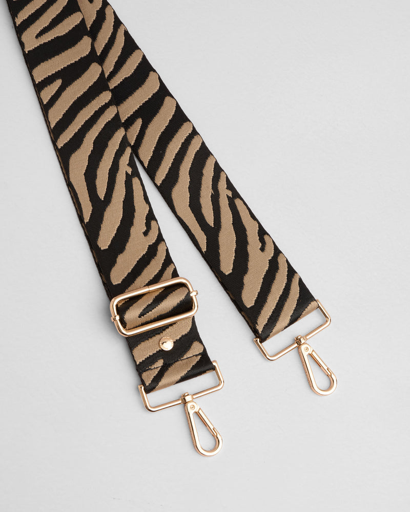 Almond Zebra Crossbody Bag Strap by Pom Pom London