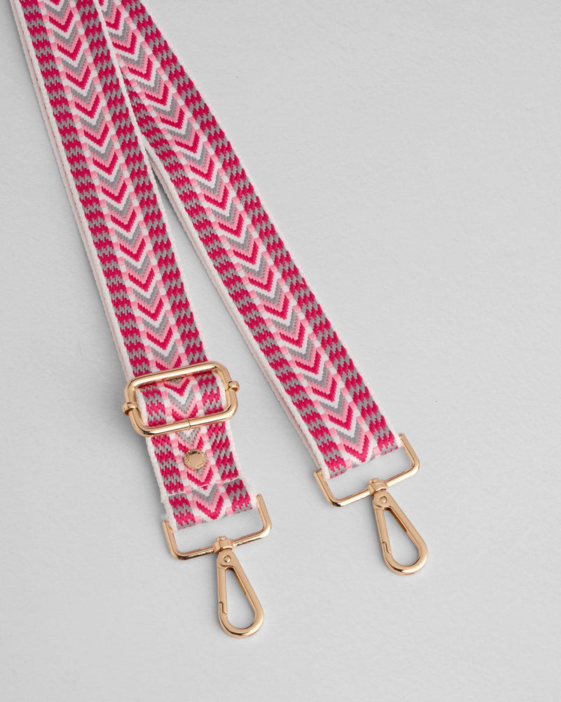 Azalea Pink Tribal Crossbody Bag Strap by Pom Pom London