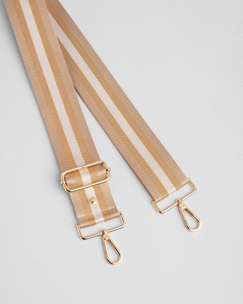 Strap Beige Metallic Stripe-Pom Pom London