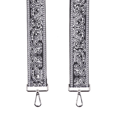 Strap Black Paisley - Silver Hardware-Pom Pom London