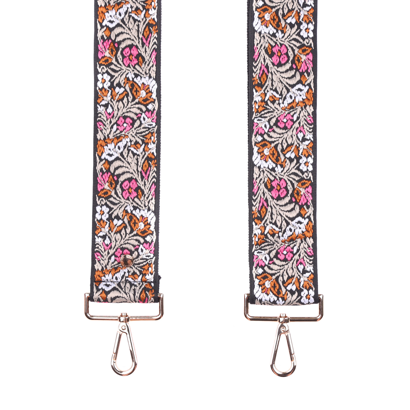 Strap Black & Pink Floral-Pom Pom London