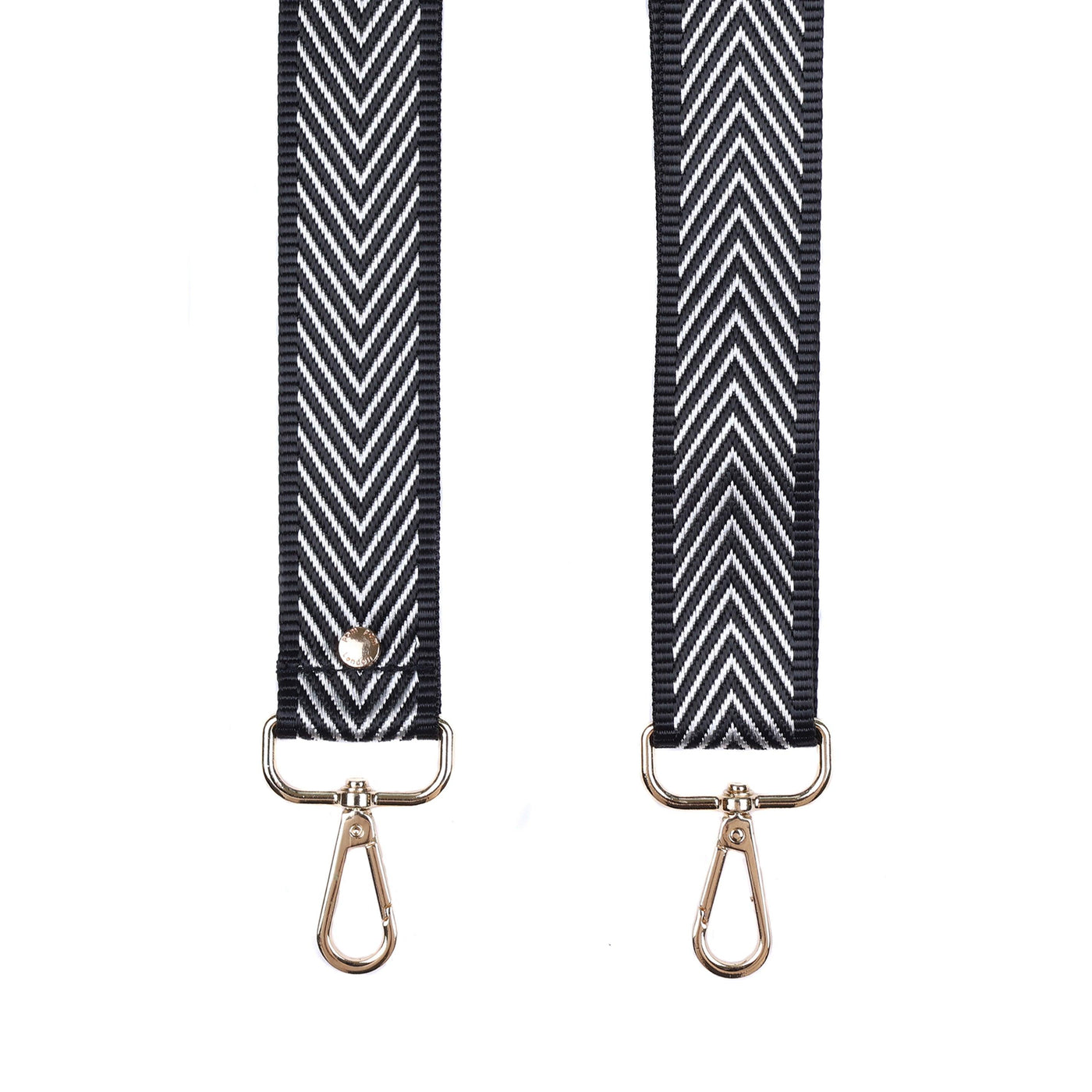 Strap Black and Silver Herringbone-Pom Pom London