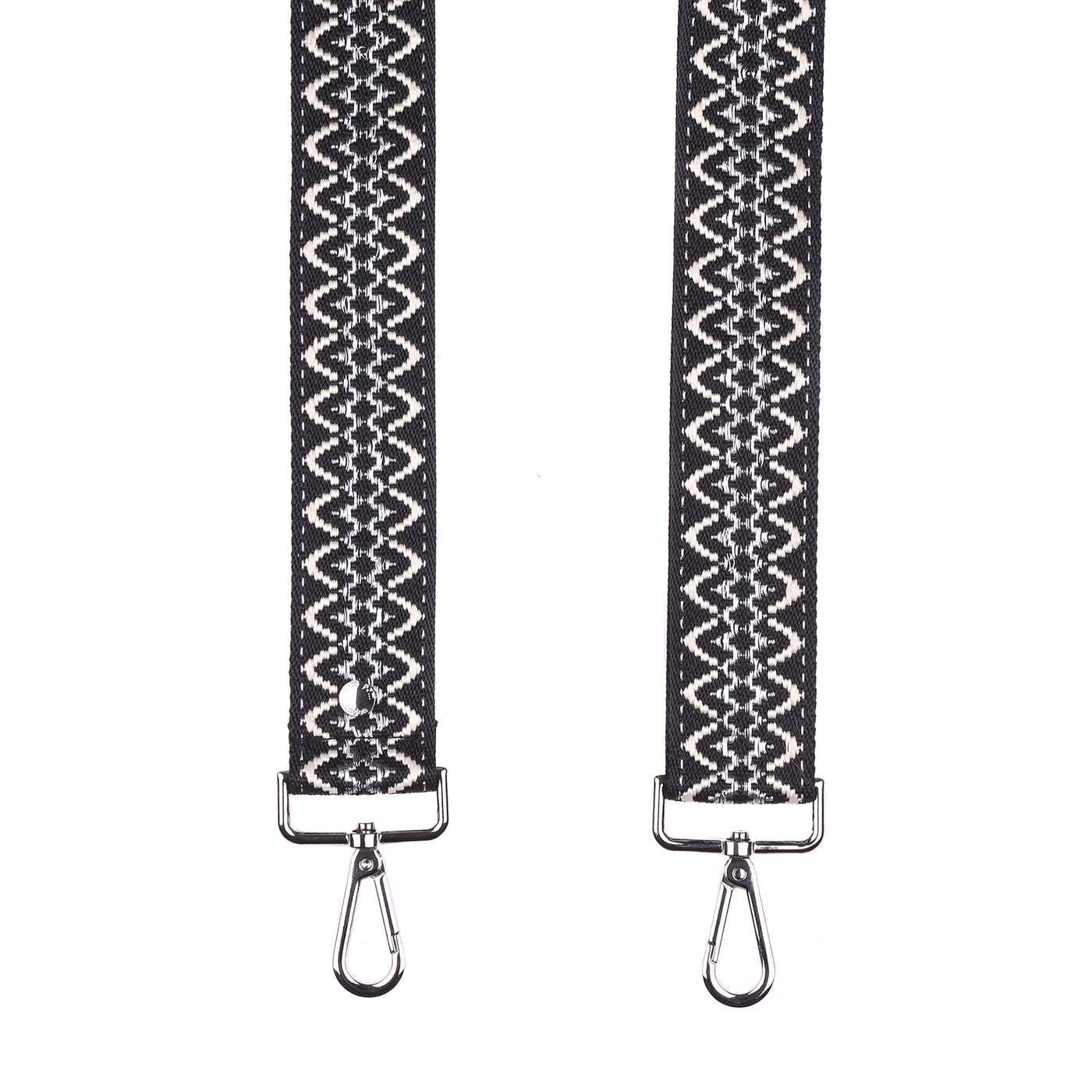 Strap Black & Silver Kaleidoscope - Silver Hardware-Pom Pom London