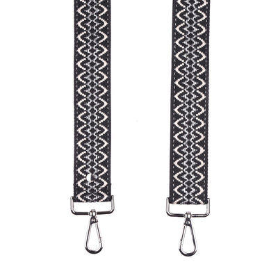 Strap Black & Silver Kaleidoscope - Silver Hardware-Pom Pom London
