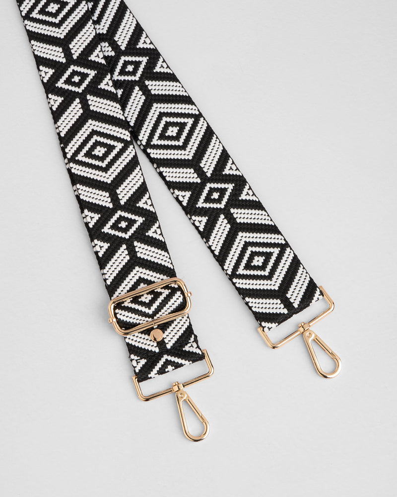Strap Black & White Diamond-Pom Pom London