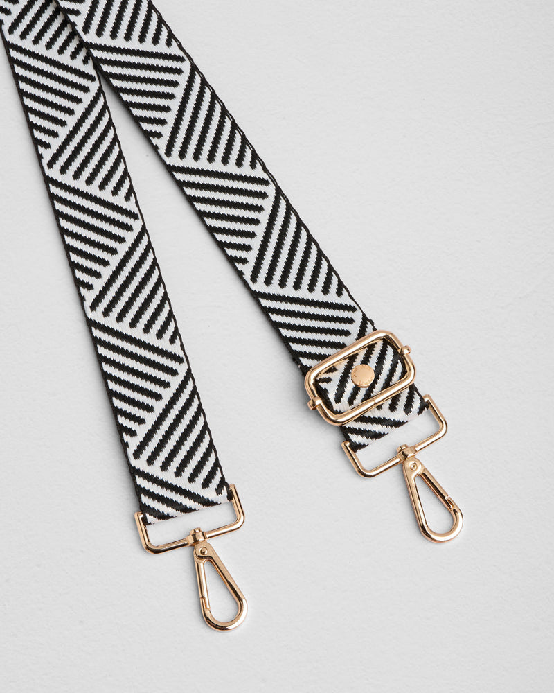Black & White Nautical bag strap | Pom Pom London