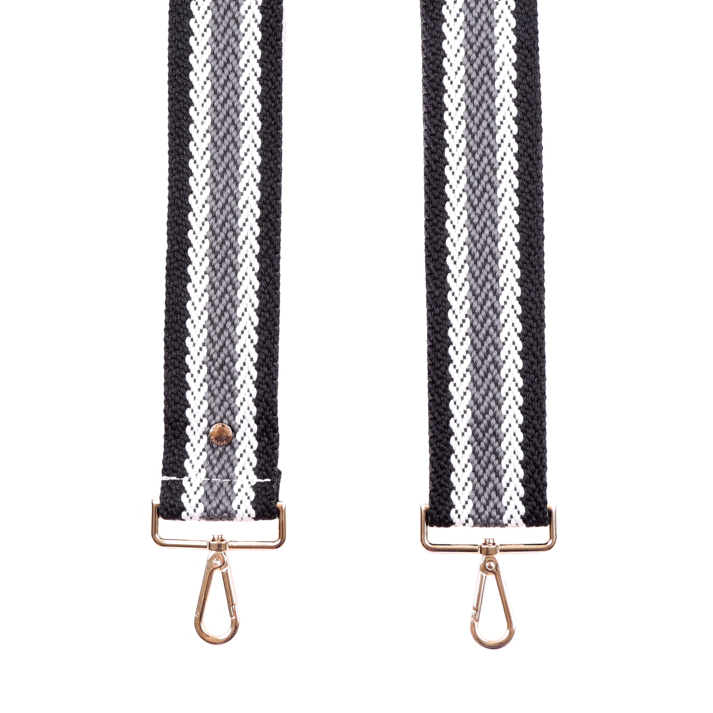 Strap Black Woven Stripe-Pom Pom London