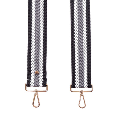 Strap Black Woven Stripe-Pom Pom London