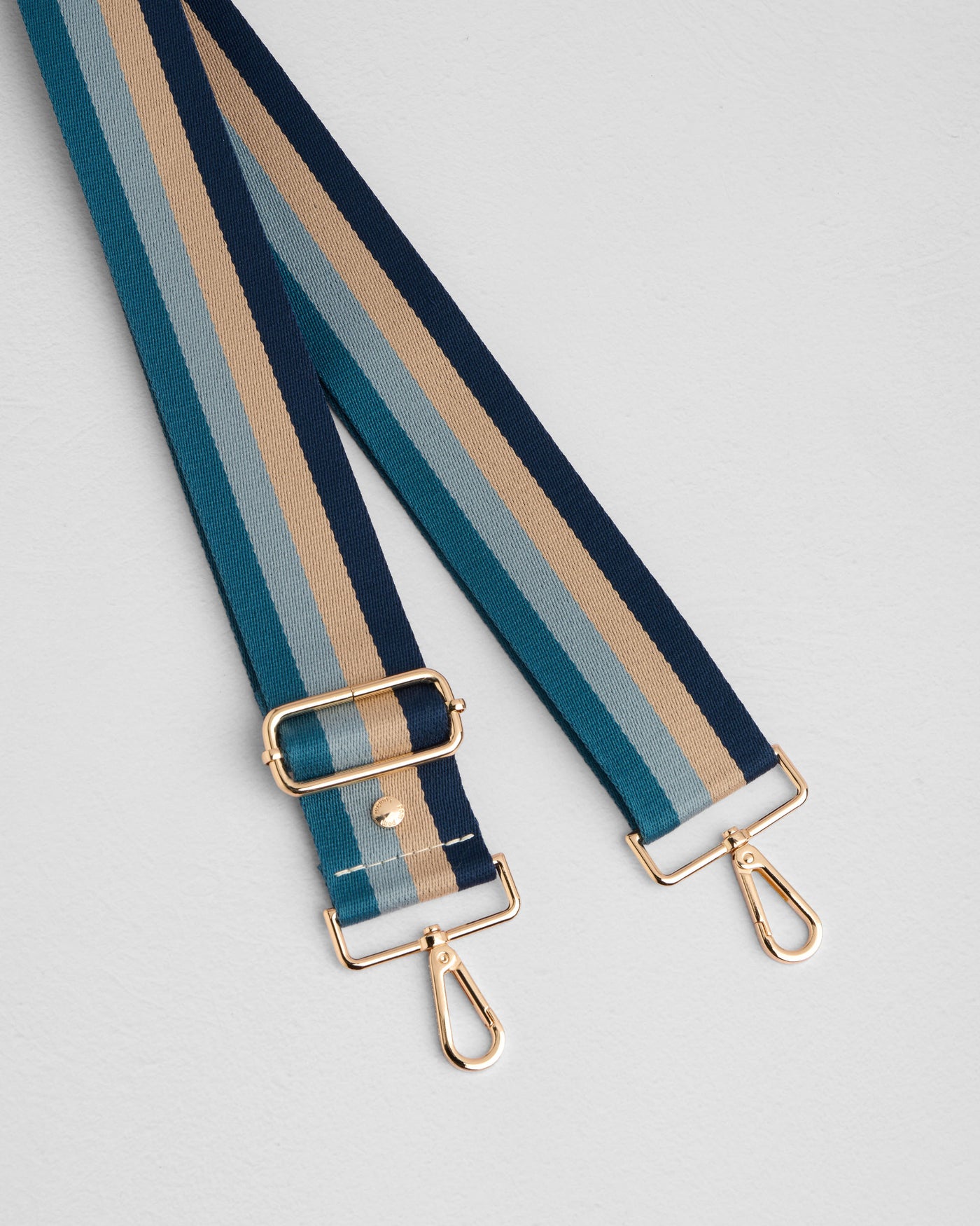 Crossbody Bag Strap in Blue Stripe - Pom Pom London