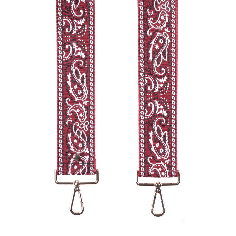 Strap Burgundy Paisley-Pom Pom London