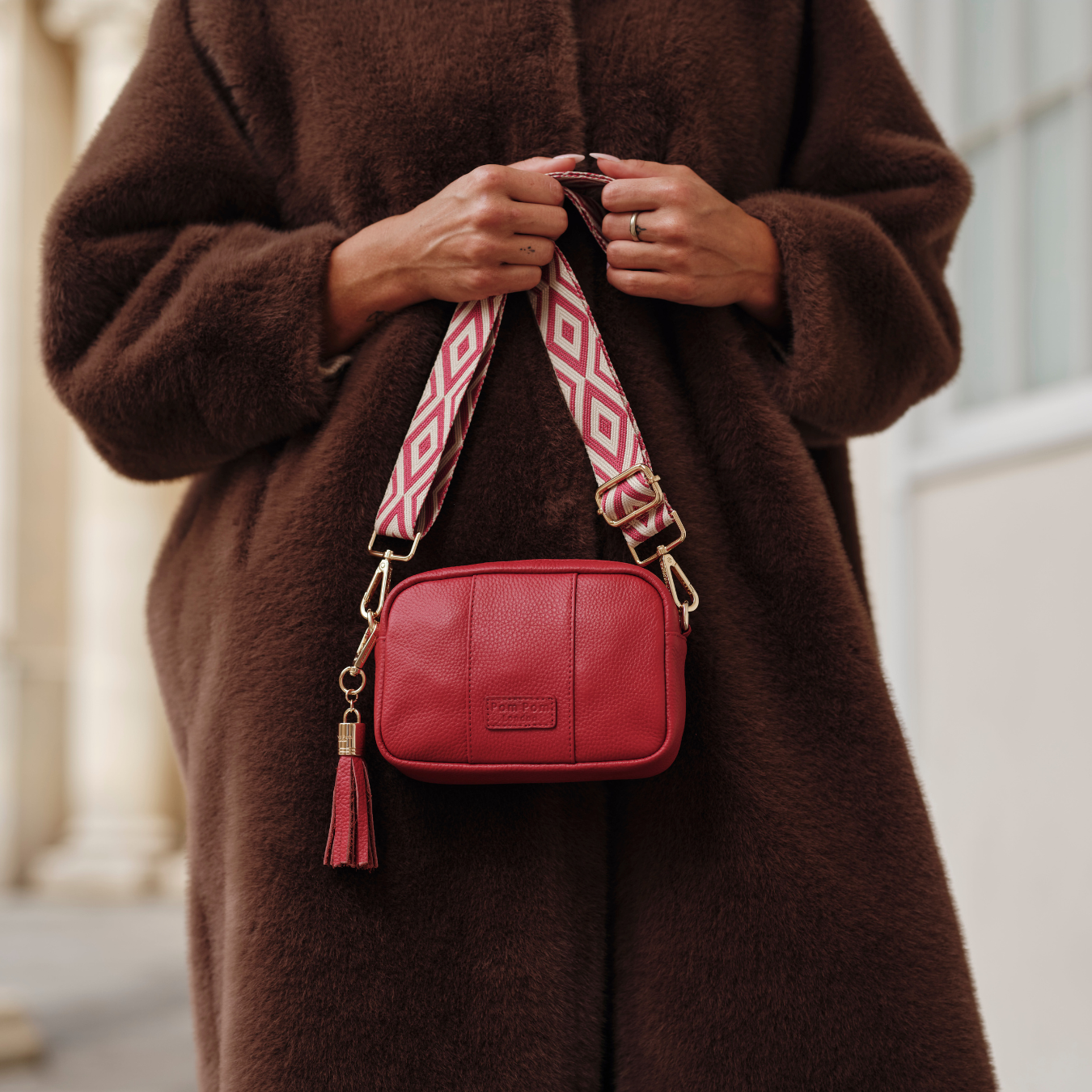 Strap Burgundy & Stone Diamond-Pom Pom London