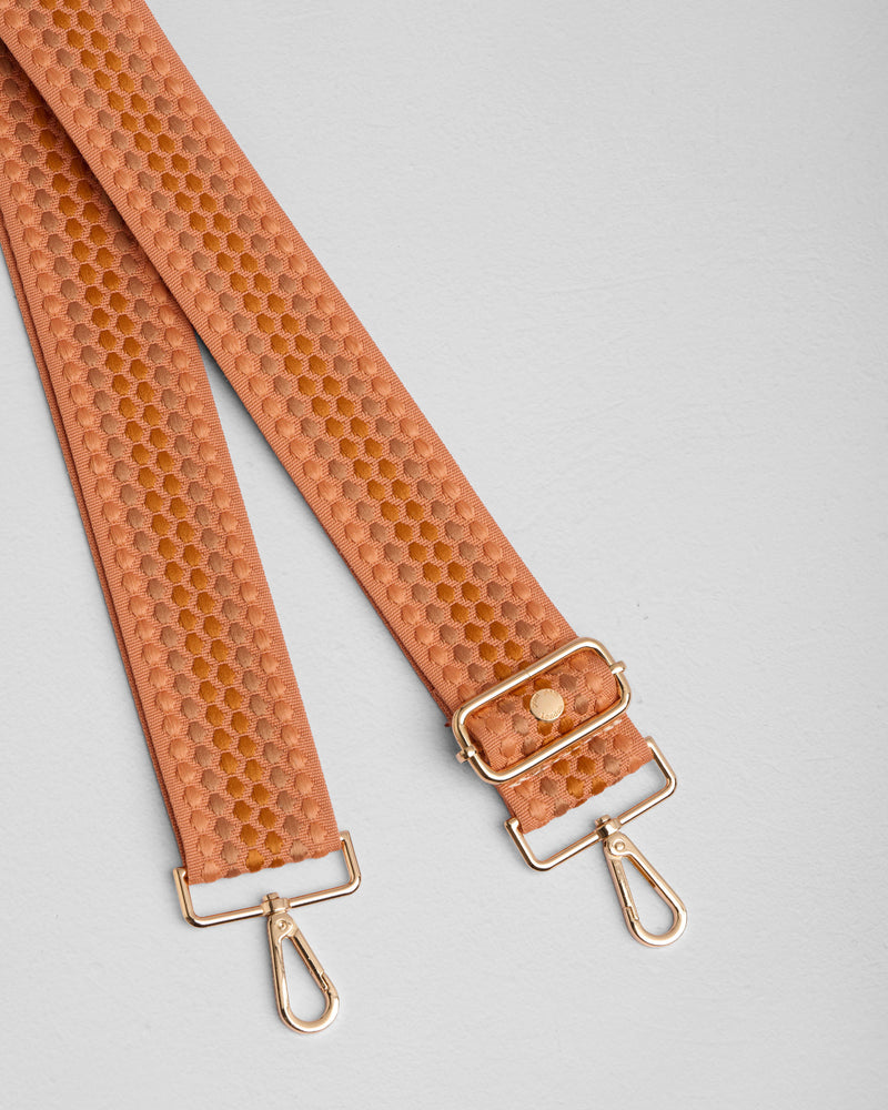 Burnt Copper Bobble bag strap | Pom Pom London