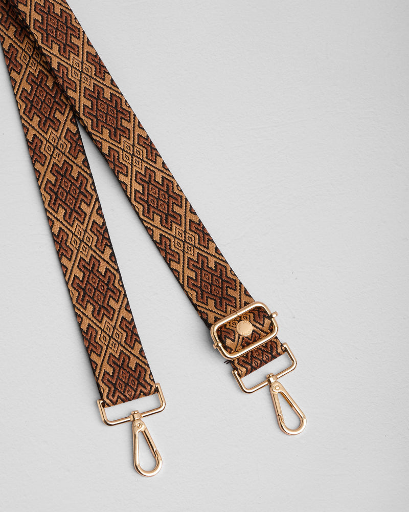Burnt Copper Cross Stitch bag strap | Pom Pom London