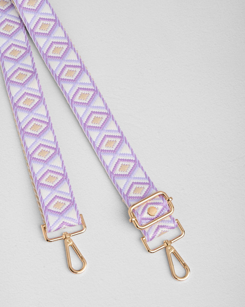 French Lavender Tapestry Diamond bag strap | Pom Pom London