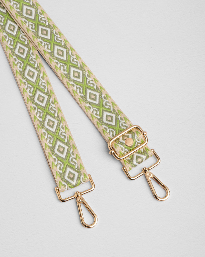 Frog Green Mosaic bag strap | Pom Pom London