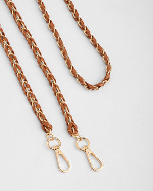 Strap Gold Chain Chestnut Weave