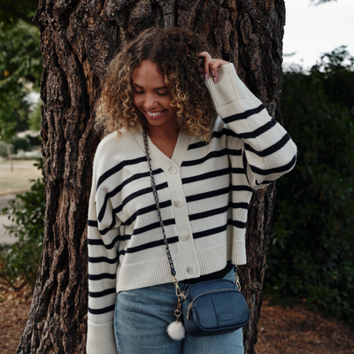 Strap Gold Chain Nordic Blue Weave-Pom Pom London