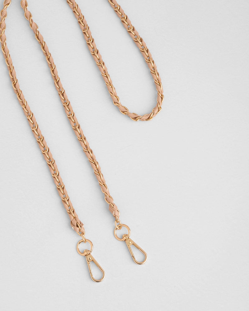 Strap Gold Chain Nude Weave-Pom Pom London