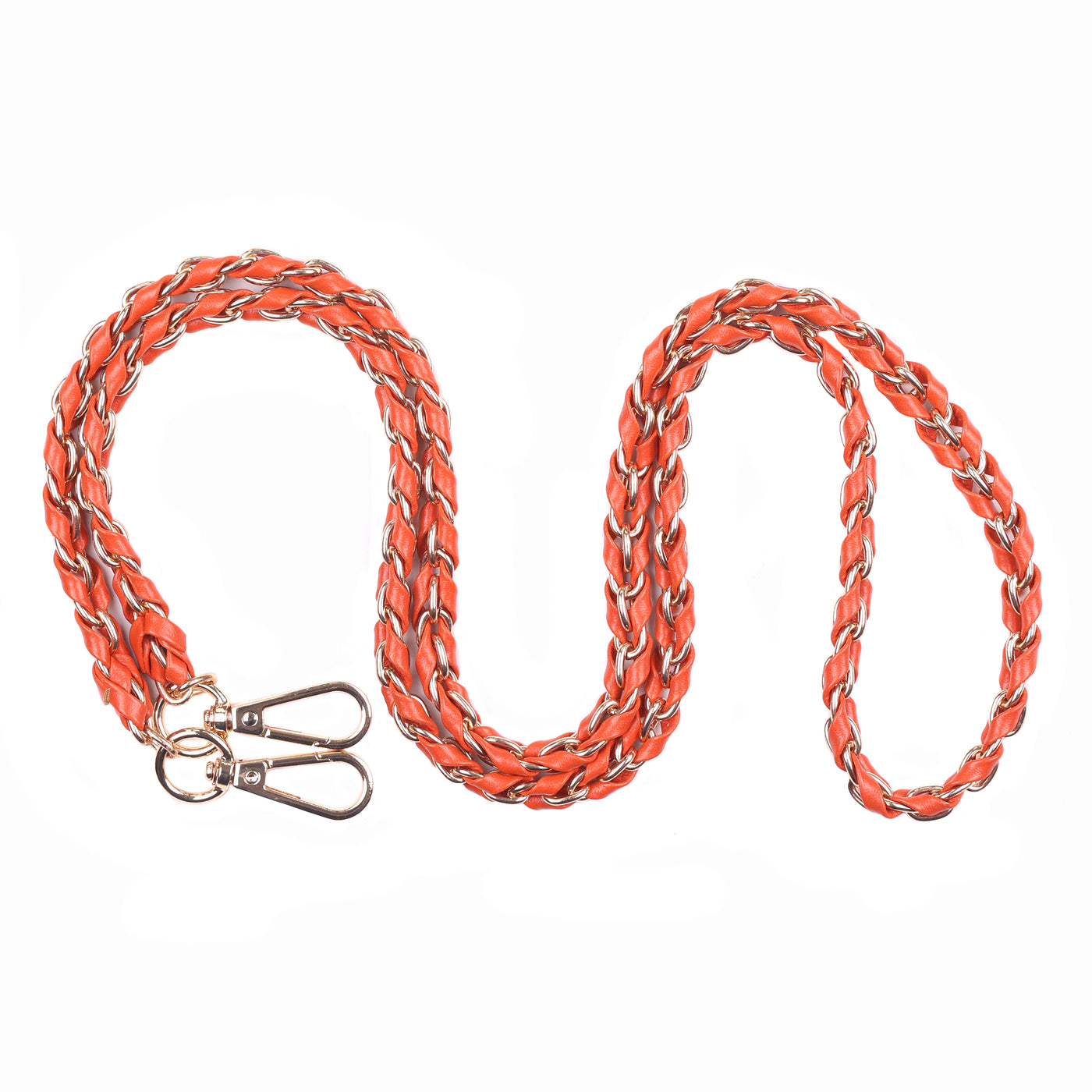 Strap Gold Chain Orange Spice Weave-Pom Pom London