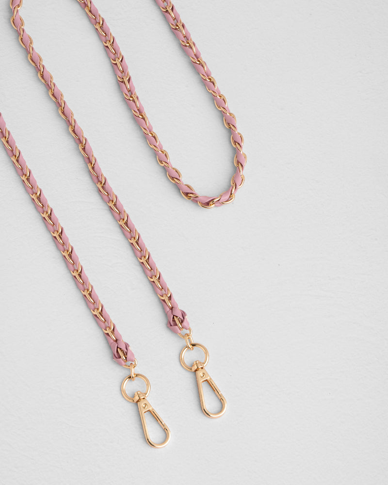 Strap Gold Chain Pale Pink Weave-Pom Pom London