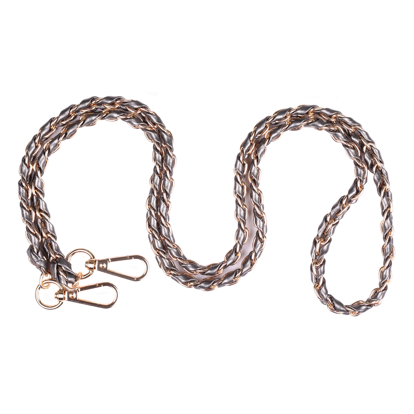 Strap Gold Chain Pewter Weave-Pom Pom London