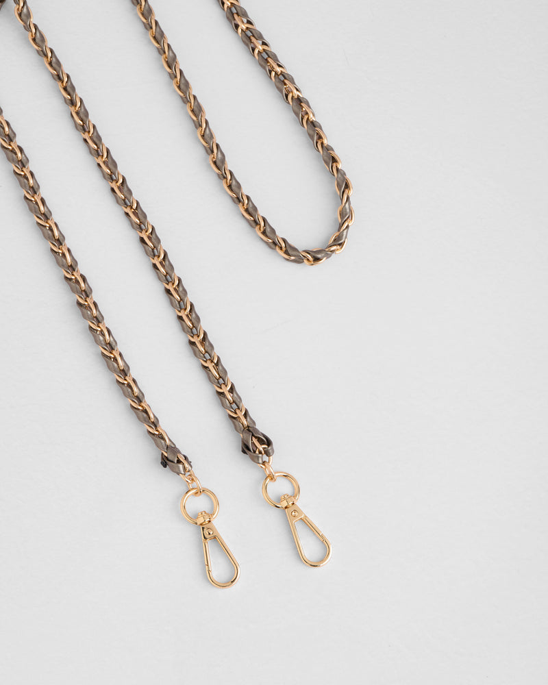 Strap Gold Chain Pewter Weave-Pom Pom London