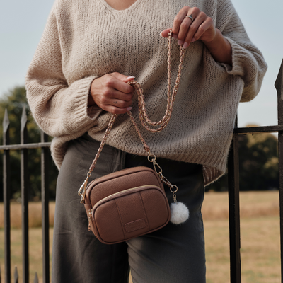 Strap Gold Chain Spiced Ginger Weave-Pom Pom London