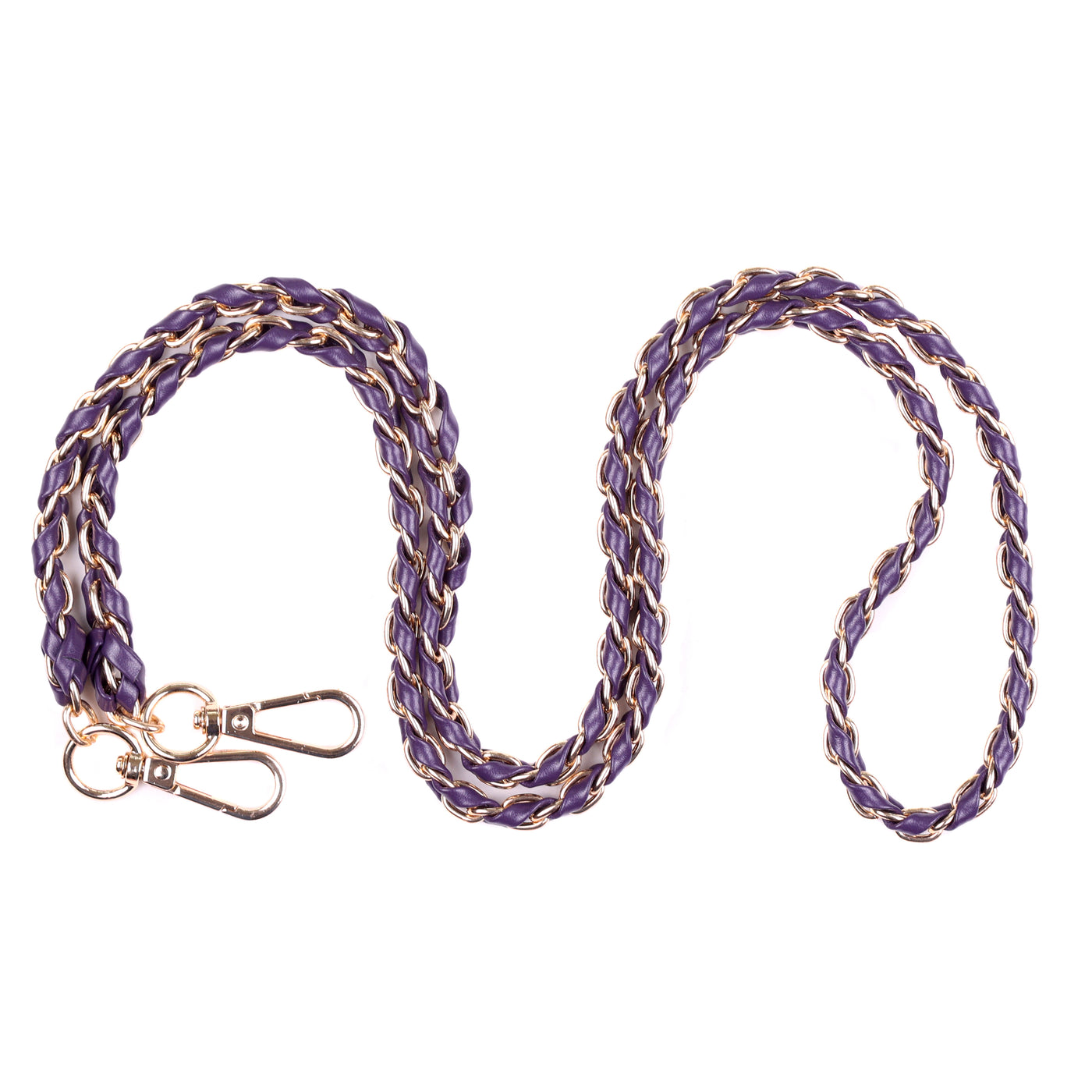 Strap Gold Chain Violet Fig Weave-Pom Pom London