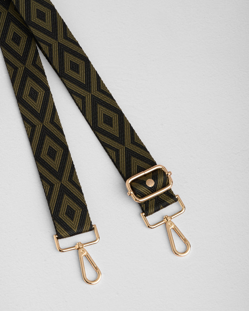 Strap Green & Black Diamond-Pom Pom London