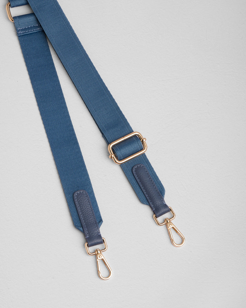 Strap Leather Tab - Slate Blue-Pom Pom London