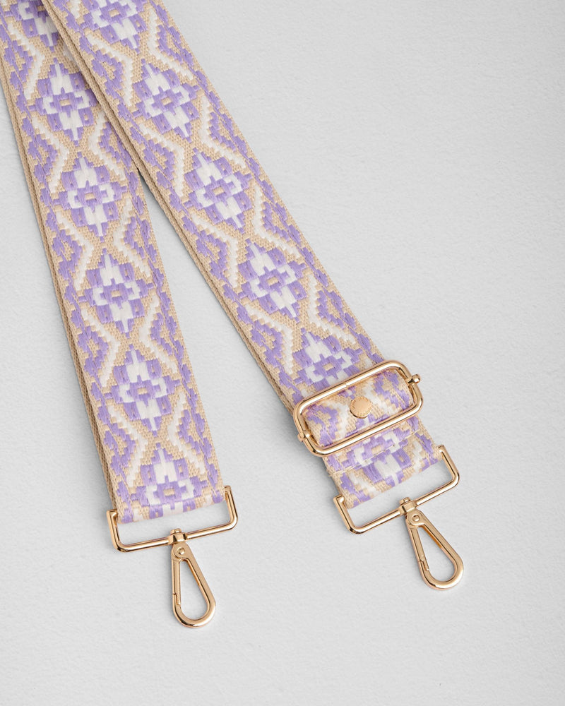 Lilac Tapestry bag strap | Pom Pom London