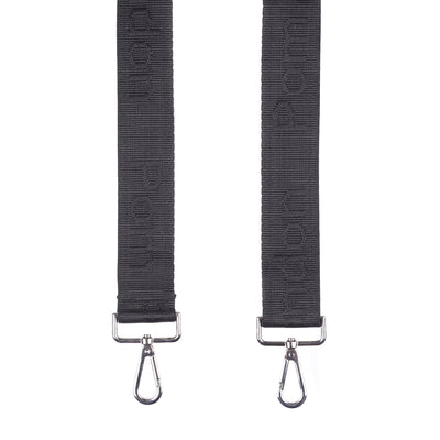 Strap Logo Black - Silver Hardware-Pom Pom London