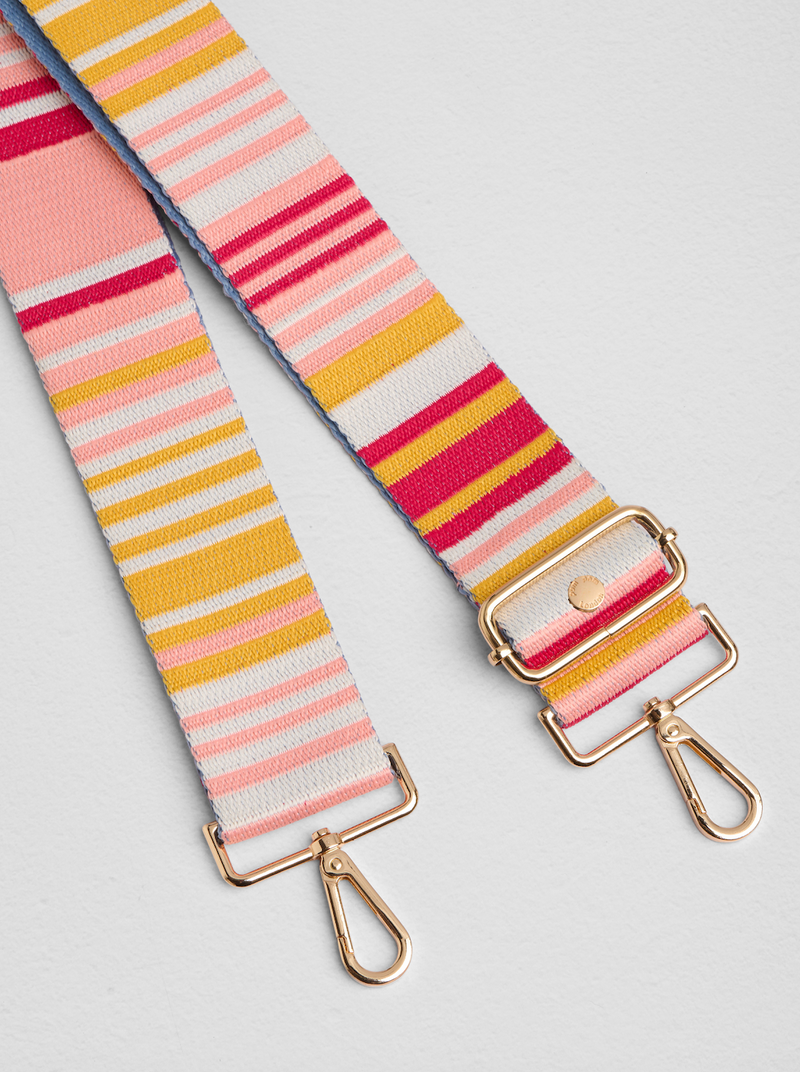 Mango Tango Stripe bag strap | Pom Pom London
