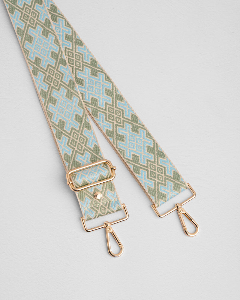Strap Mint & Blue Cross stitch-Pom Pom London