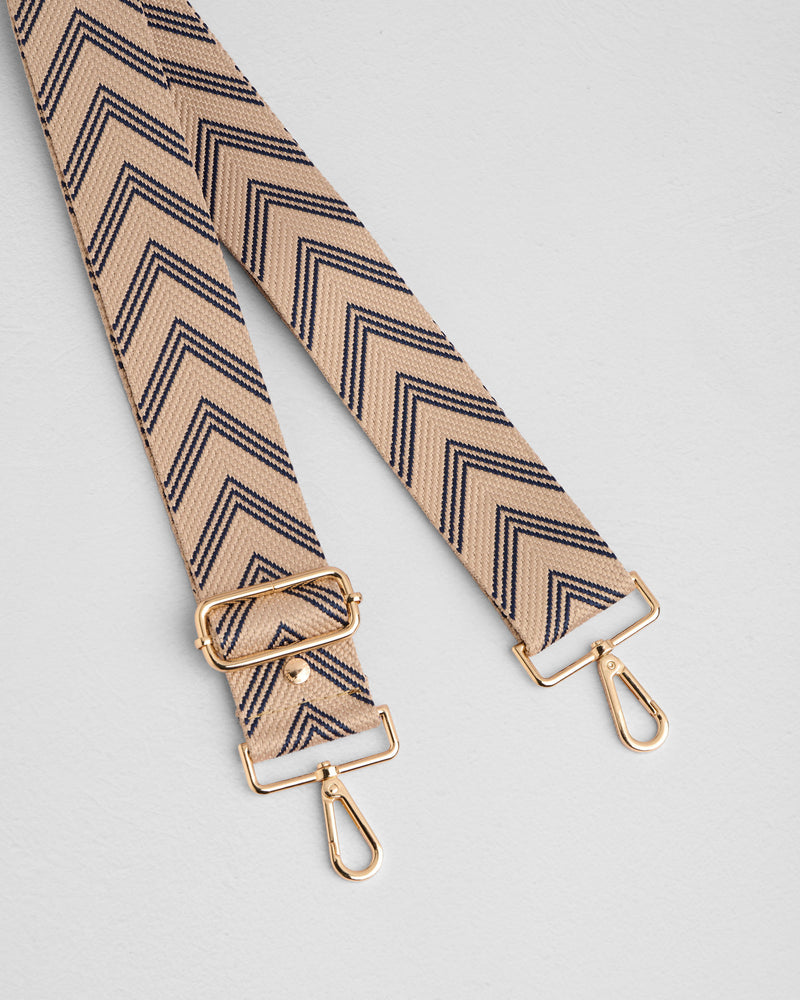 Strap Navy Chevron-Pom Pom London