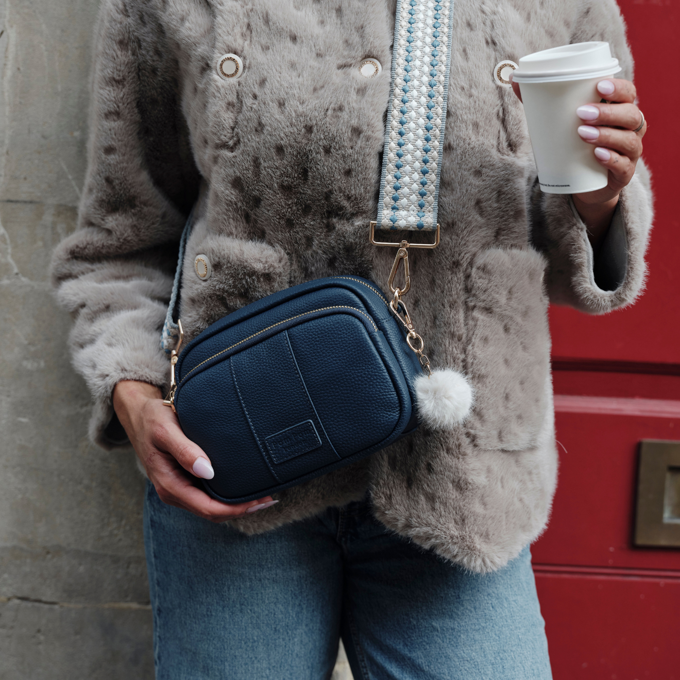 Strap Nordic Blue Bobble-Pom Pom London