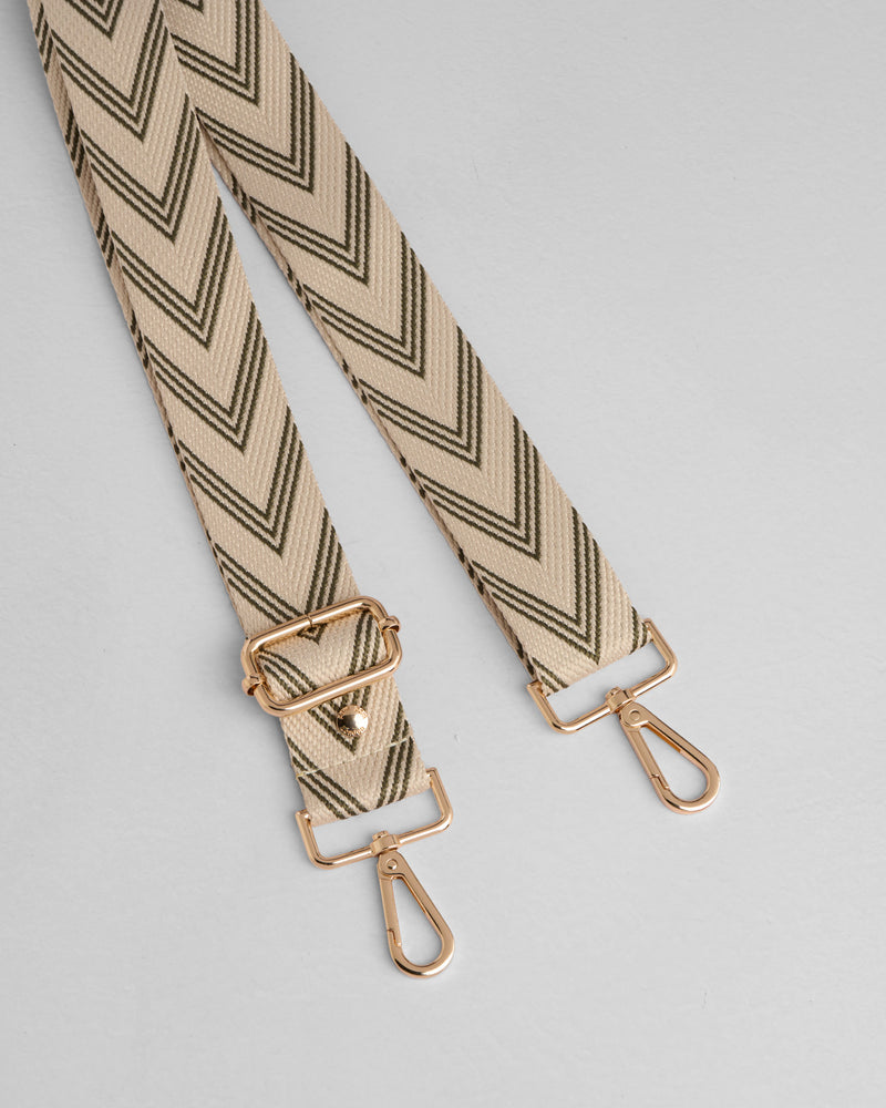 Strap Olive Green Chevron-Pom Pom London
