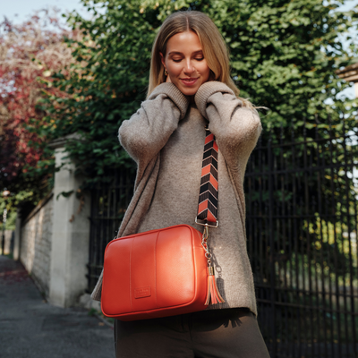 Strap Orange & Black Arrow-Pom Pom London