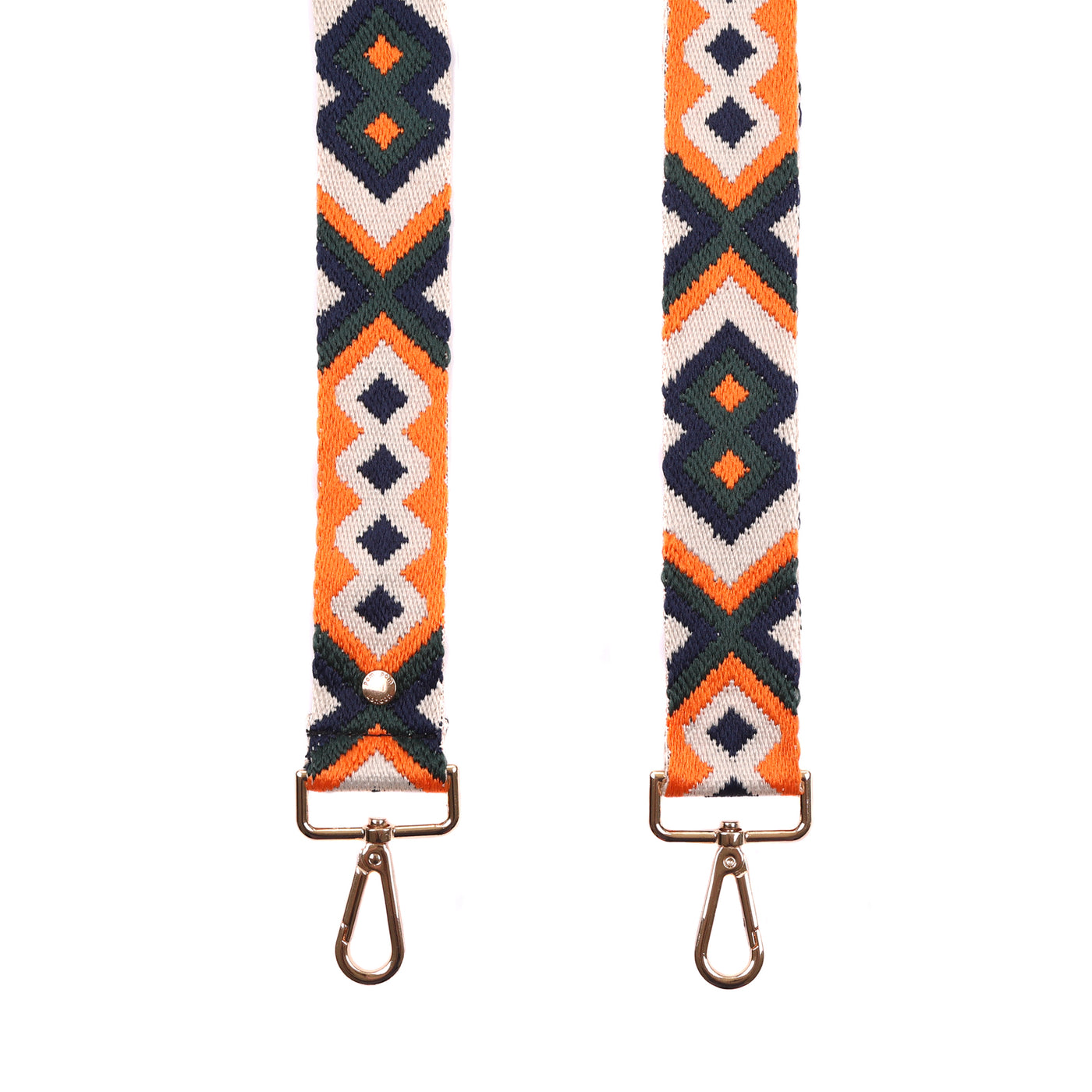 Strap Orange & Green Embroidered-Pom Pom London