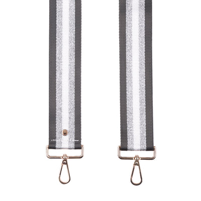 Strap Pewter & Silver Stripe-Pom Pom London