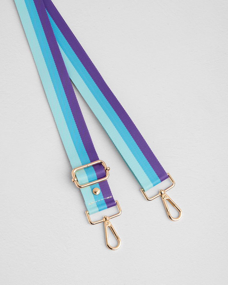 Purple Stripe Crossbody Bag Strap by Pom Pom London