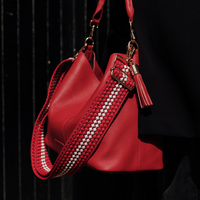 Strap Red Bobble-Pom Pom London