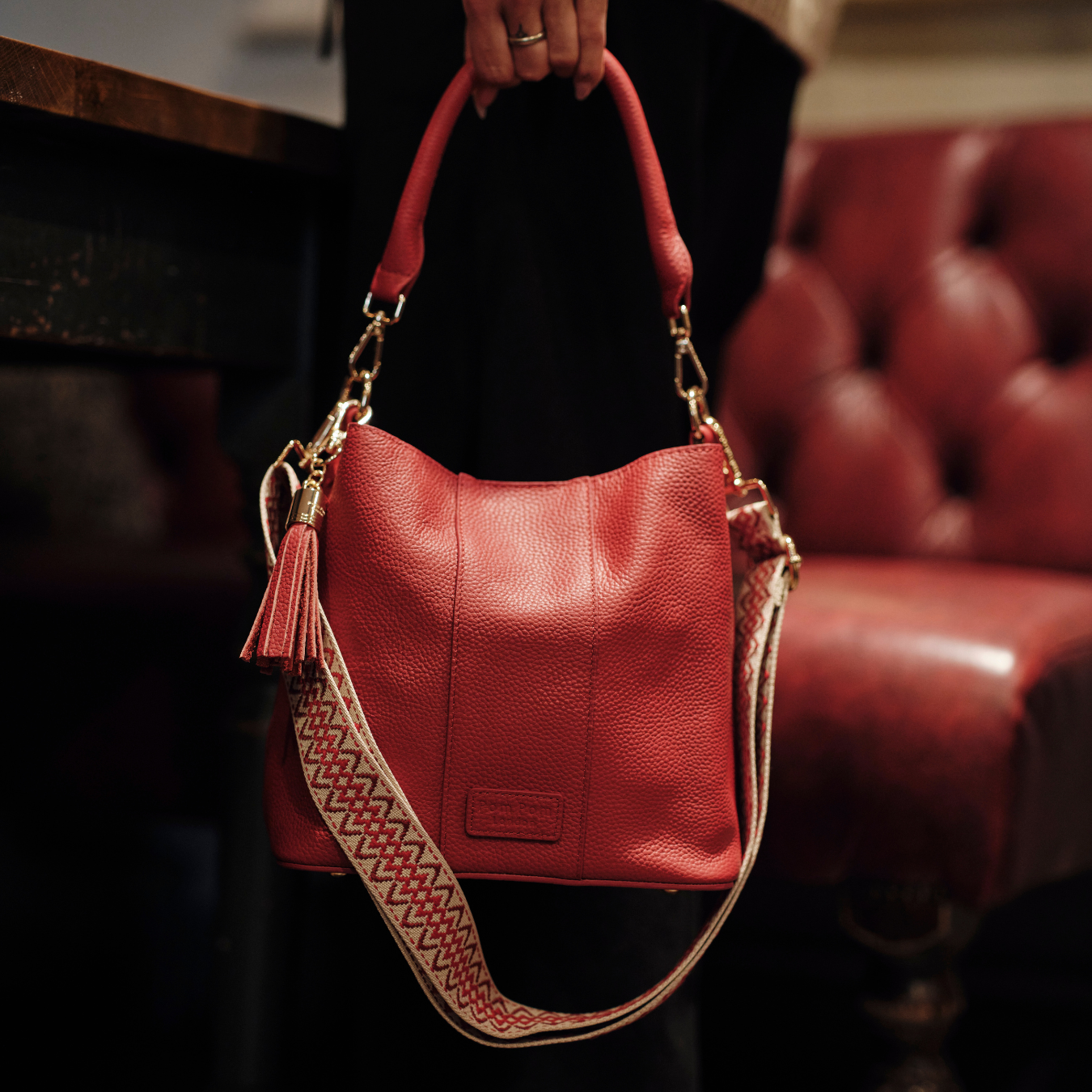 Strap Red Kaleidoscope-Pom Pom London