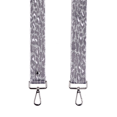 Strap Silver & Grey Leopard - Silver Hardware-Pom Pom London