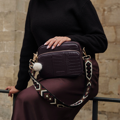 Strap Violet Fig Embroidered-Pom Pom London